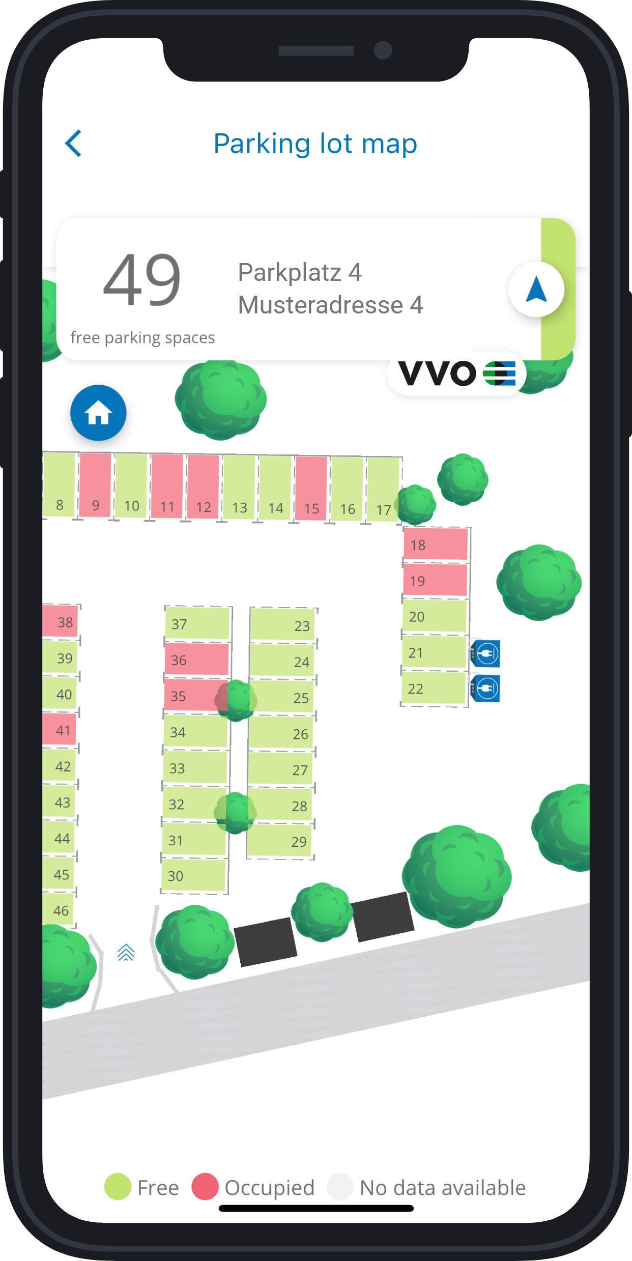 App Übersicht Parkplätze