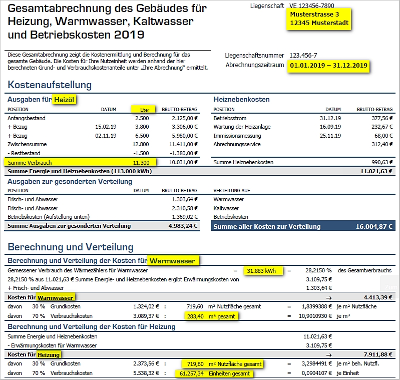 Heizkostenabrechnung Heizkostenabrechnung