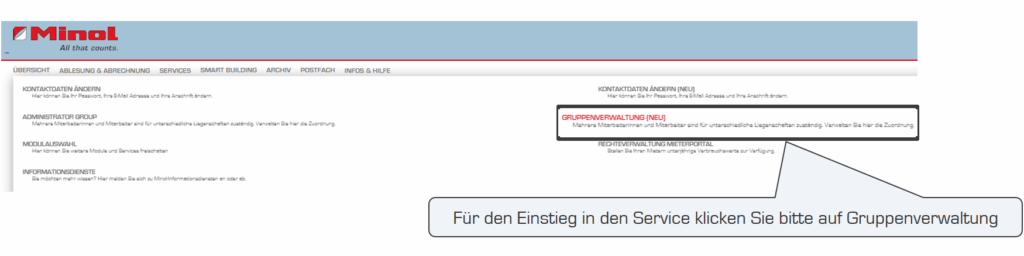 Minol-Montage-Gruppenverwaltung