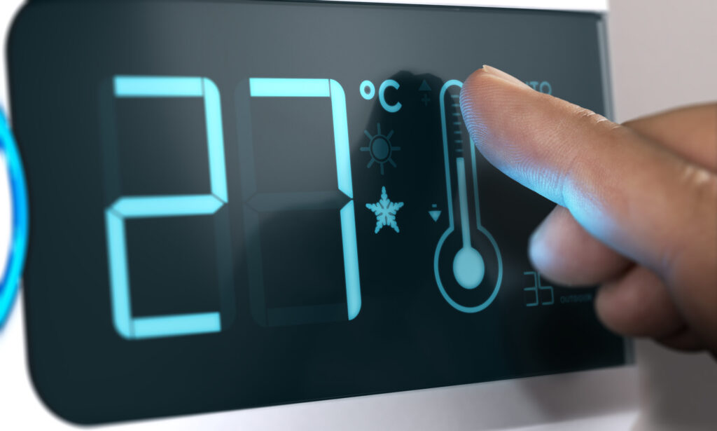 Eine Temperaturanzeige
