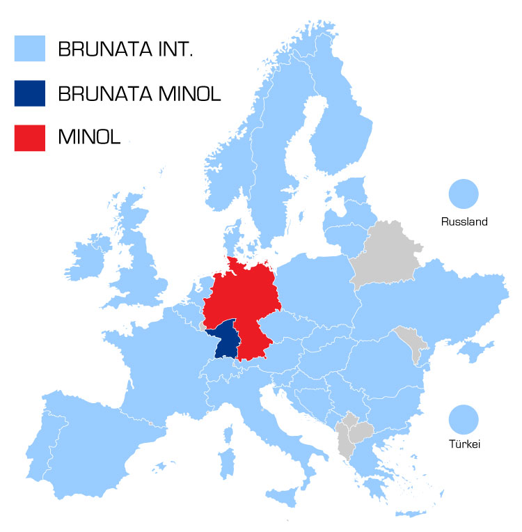 Brunata, Minol Brunata und Brunata Minol in Deutschland und Europa