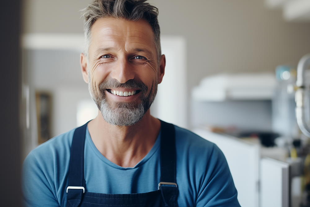 Servicepartner in Arbeitskleidung