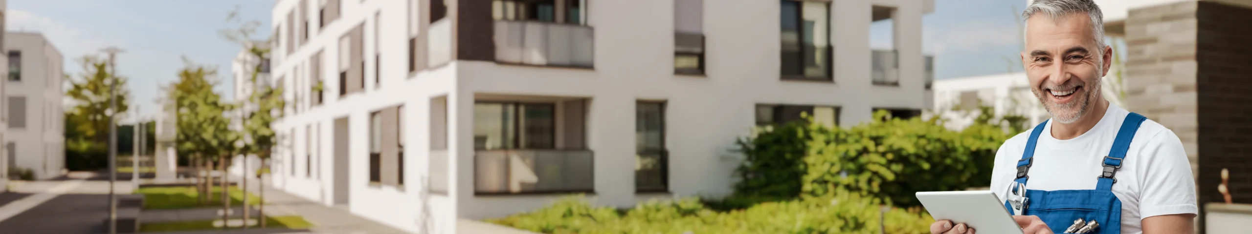 Handwerkershop, Handwerker mit Tablet