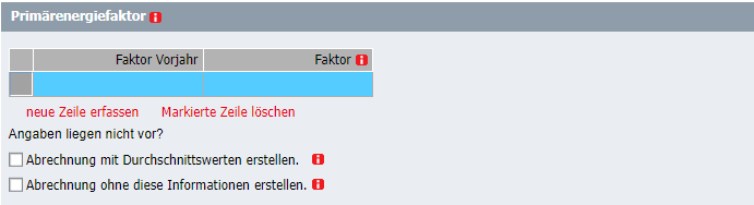 Erfassung des Primärenergiefaktors in der Kostenerfassung zur Heizkostenabrechnung.
