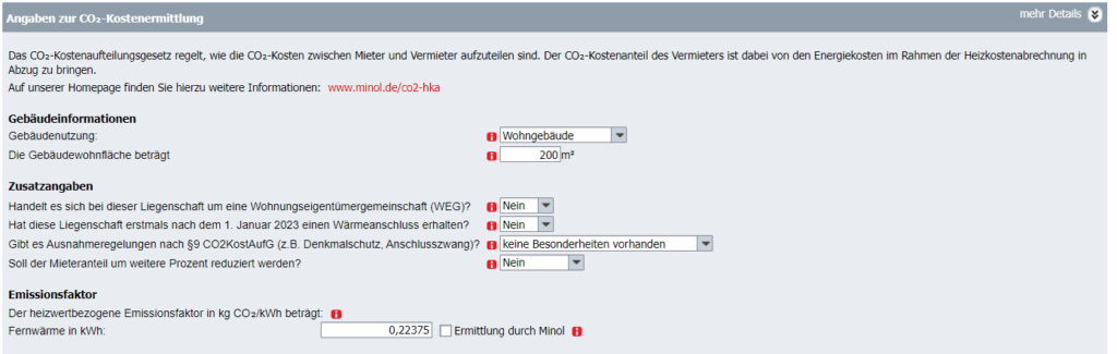 Minol informiert: Angaben zu CO2-Kostenermittlung