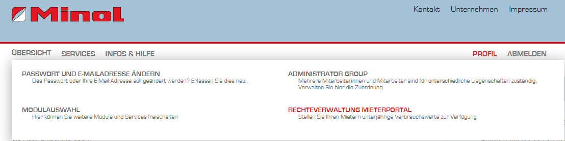 Aufruf der Rechteverwaltung