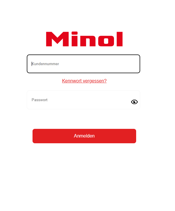 Minol direct Login Maske für Vermieter und Verwalter.