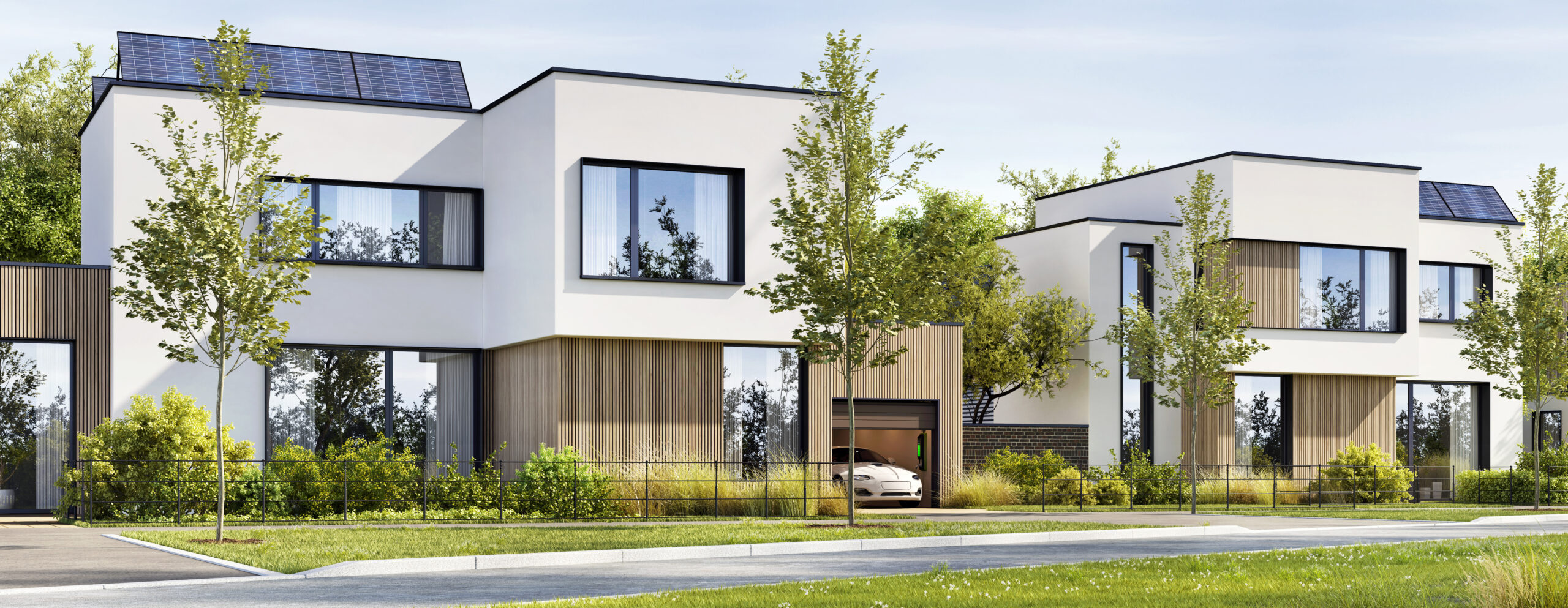 Modernes Haus im Gr&uuml;nen